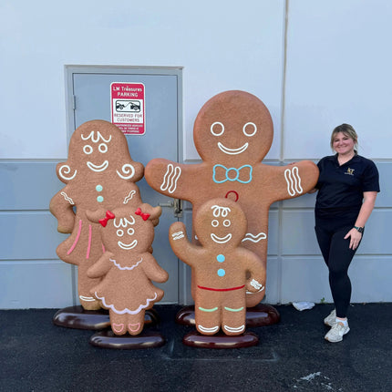 Gingerbread Family Statues Set of 4 LM Treasures - H