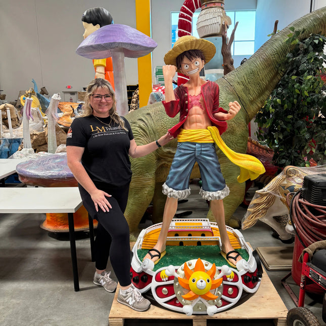 One Piece Anime Monkey D. Luffy Life Size 1:1 Statue
