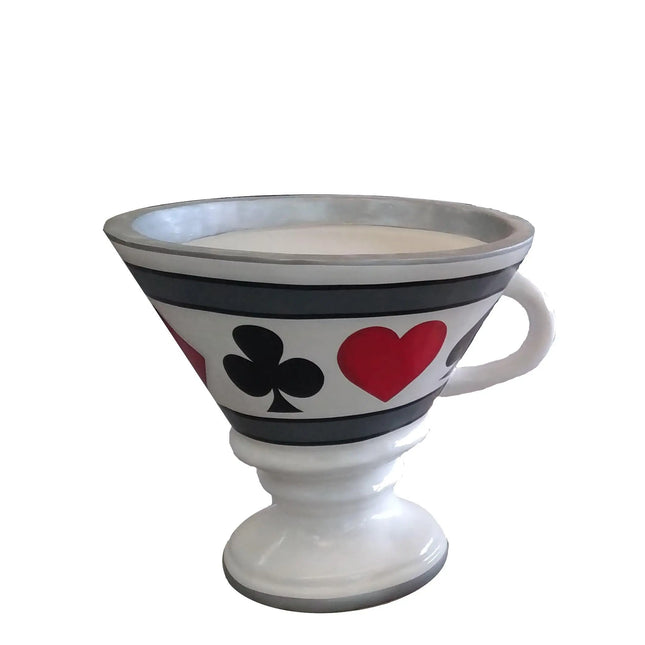 Tea Cup With Card Suits Over Sized Statue LM Treasures - A