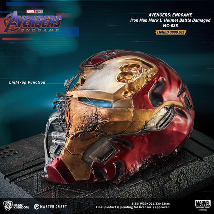 Avengers: Endgame Iron Man Mark 50 Helmet Battle Table Top Statue