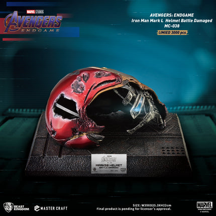 Avengers: Endgame Iron Man Mark 50 Helmet Battle Table Top Statue