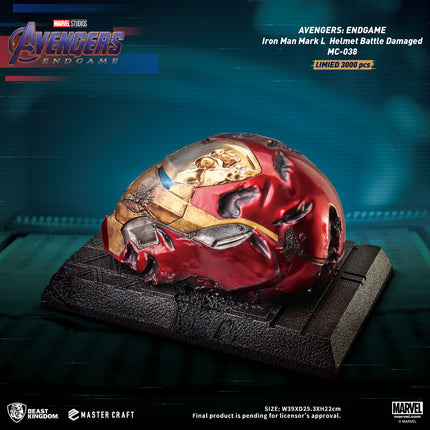 Avengers: Endgame Iron Man Mark 50 Helmet Battle Table Top Statue