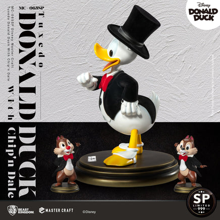 Disney Master Craft Tuxedo Donald Duck (With Chip'n Dale) Table Top Statue - LM Treasures 