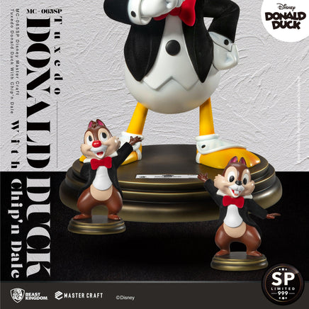 Disney Master Craft Tuxedo Donald Duck (With Chip'n Dale) Table Top Statue - LM Treasures 