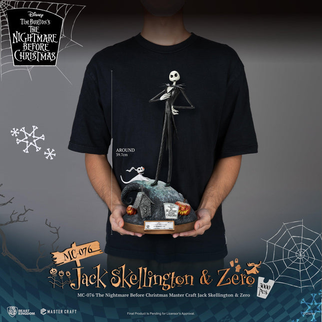 The Nightmare Before Christmas Master Craft Jack Skellington & Zero Table Top Statue