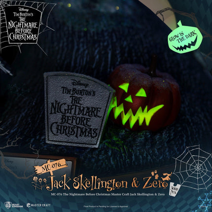 The Nightmare Before Christmas Master Craft Jack Skellington & Zero Table Top Statue