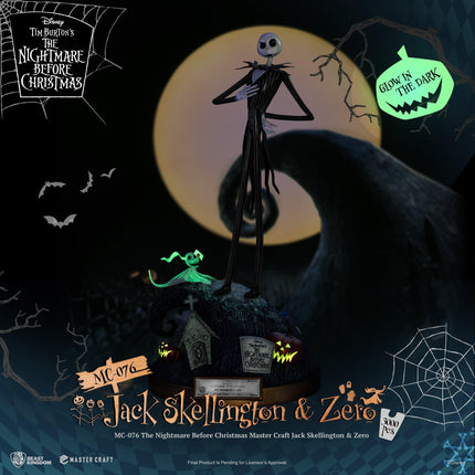 The Nightmare Before Christmas Master Craft Jack Skellington & Zero Table Top Statue