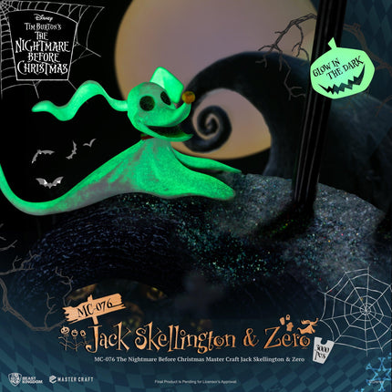 The Nightmare Before Christmas Master Craft Jack Skellington & Zero Table Top Statue