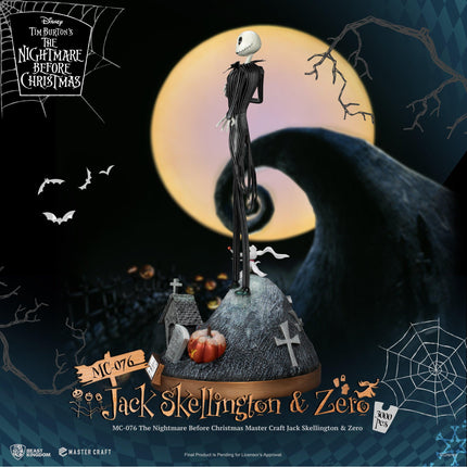 The Nightmare Before Christmas Master Craft Jack Skellington & Zero Table Top Statue