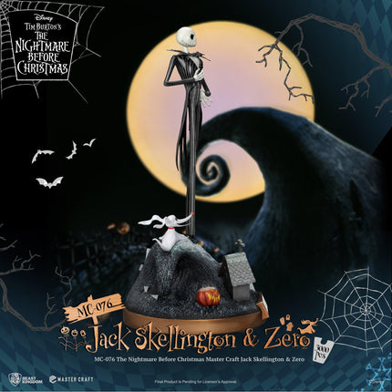 The Nightmare Before Christmas Master Craft Jack Skellington & Zero Table Top Statue