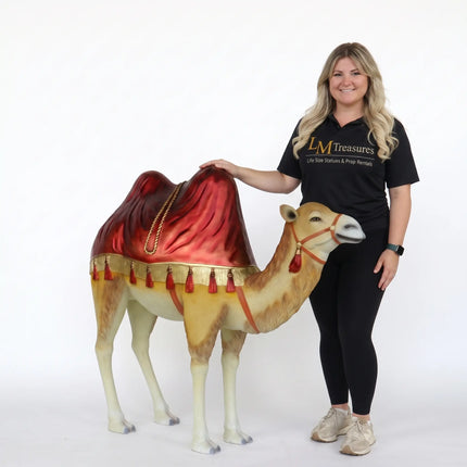 Nativity Camel with Red Ceremonial Blanket Statue