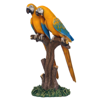 Mutation Yellow Blue Macaw Lover Parrots On Branch Life Size Statue - LM Treasures 