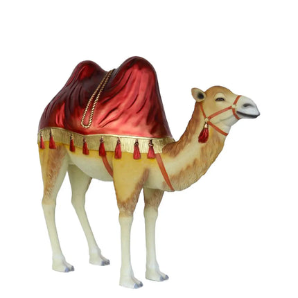 Nativity Camel with Red Ceremonial Blanket Statue
