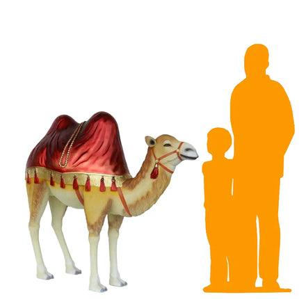 Nativity Camel with Red Ceremonial Blanket Statue