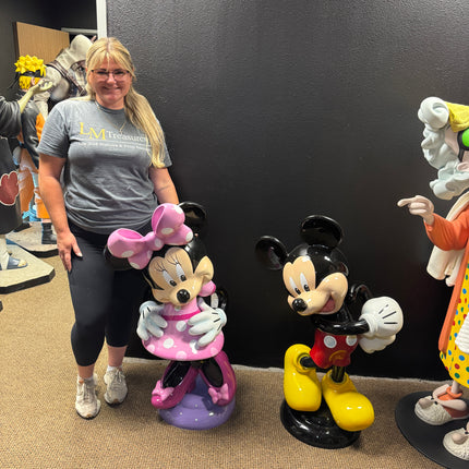 Mickey & Minnie Mouse Life Size Statues Pre-Owned Party City Display