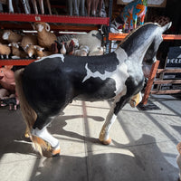 Black And White Piebald Horse Life Size Statue