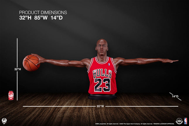 Michael Jordan Wing Span Bust in Red Life Size Statue