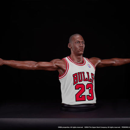 Michael Jordan Wing Span Bust in White Life Size Statue