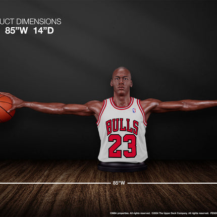 Michael Jordan Wing Span Bust in White Life Size Statue