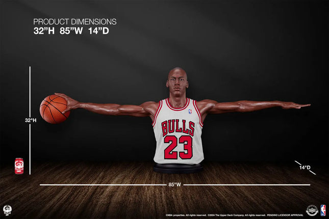 Michael Jordan Wing Span Bust in White Life Size Statue LM Treasures - PCS
