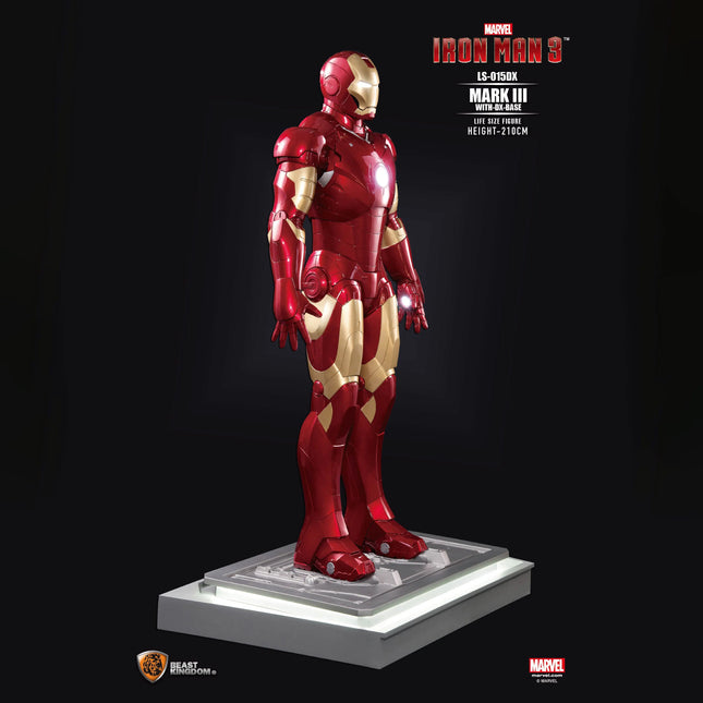 Iron Man 3 Mark III on DX Base Life Size Pre-Owned Statue LM Treasures - BK