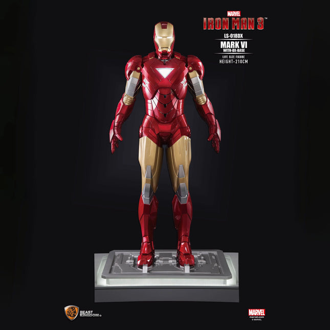 Iron Man 3 Mark VI On DX Base Life Size Pre-Owned Statue LM Treasures - BK