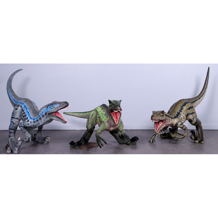 Velociraptor Baby Steel Dinosaur Life Size Statue - LM Treasures 