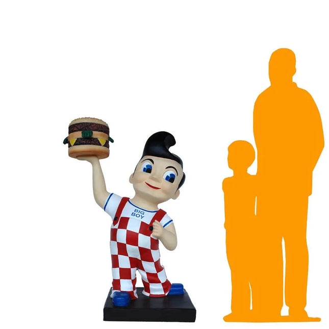 Small Boy Holding Hamburger Statue LM Treasures - A