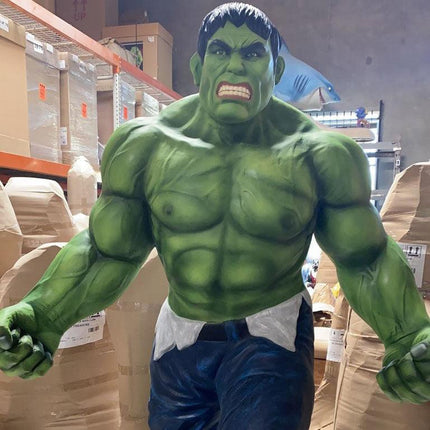 Angry Green Man Standing Superhero Life Size Statue