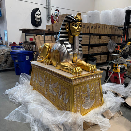 Egyptian Sphinx on Base Life Size Statue