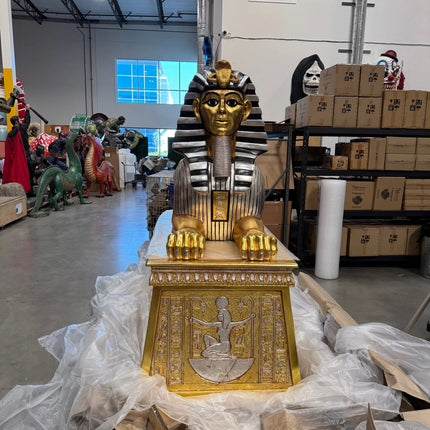 Egyptian Sphinx on Base Life Size Statue