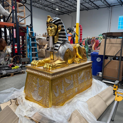 Egyptian Sphinx on Base Life Size Statue