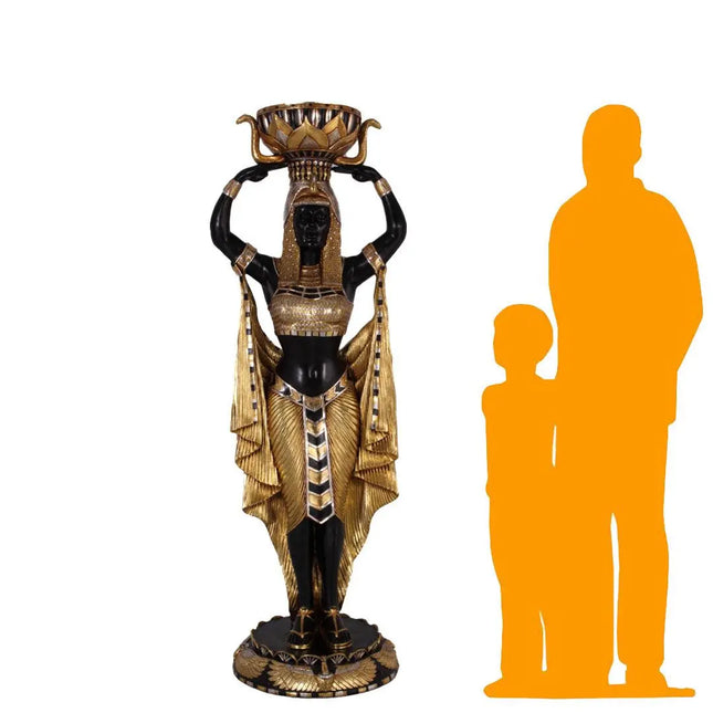 Egyptian Plant Holder Female Life Size Statue LM Treasures - H