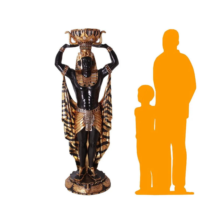 Egyptian Plant Holder Male Life Size Statue LM Treasures - H