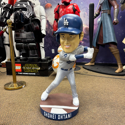 LA Dodgers Shohei Ohtani Batting in Grey Bobblehead Statue