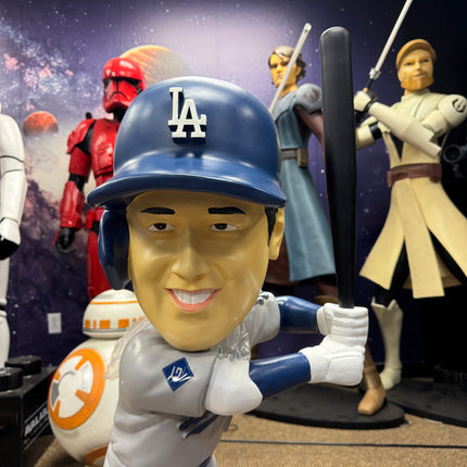 LA Dodgers Shohei Ohtani Batting in Grey Bobblehead Statue