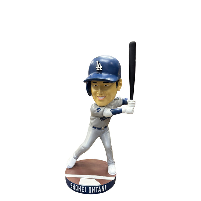 LA Dodgers Shohei Ohtani Batting in Grey Bobblehead Statue