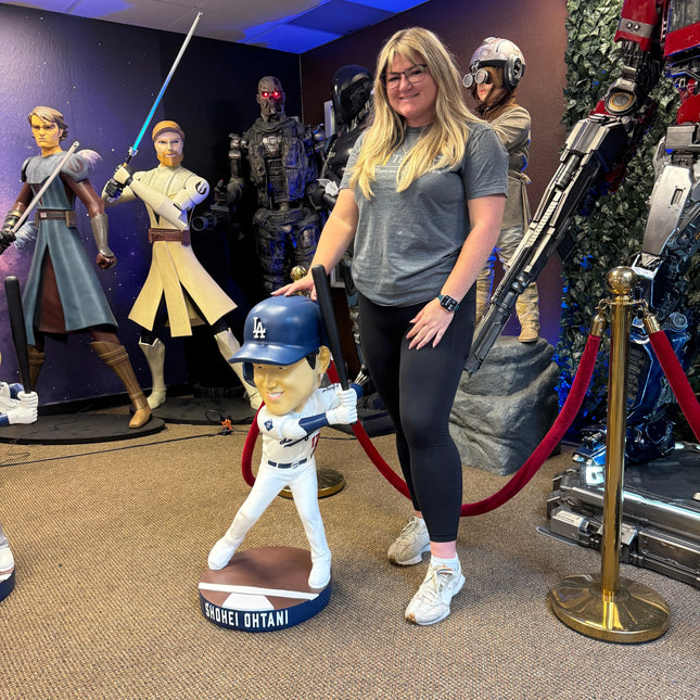 LA Dodgers Shohei Ohtani Batting in White Bobblehead Statue LM Treasures - P