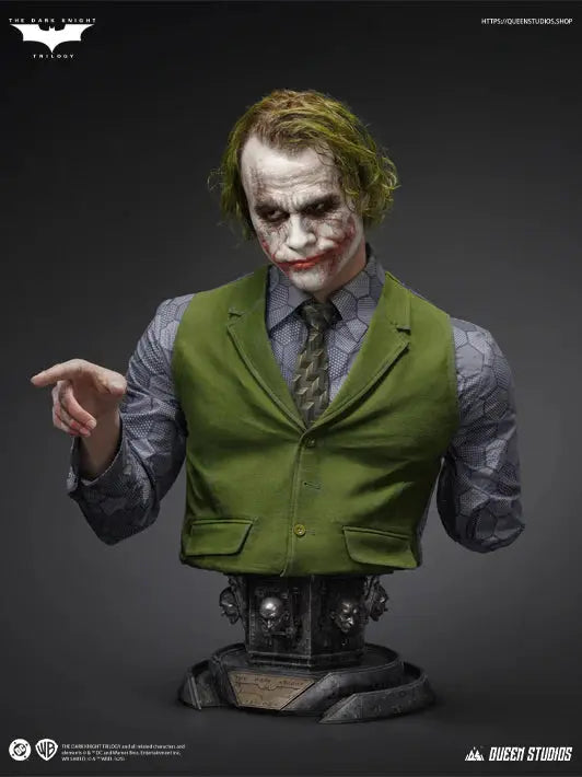 The Dark Knight Joker Life Size Bust Statue (Heath Ledger) Queen Studios LM Treasures - QS