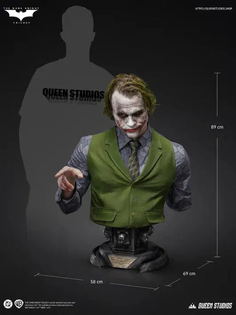 The Dark Knight Joker Life Size Bust Statue (Heath Ledger) Queen Studios LM Treasures - QS