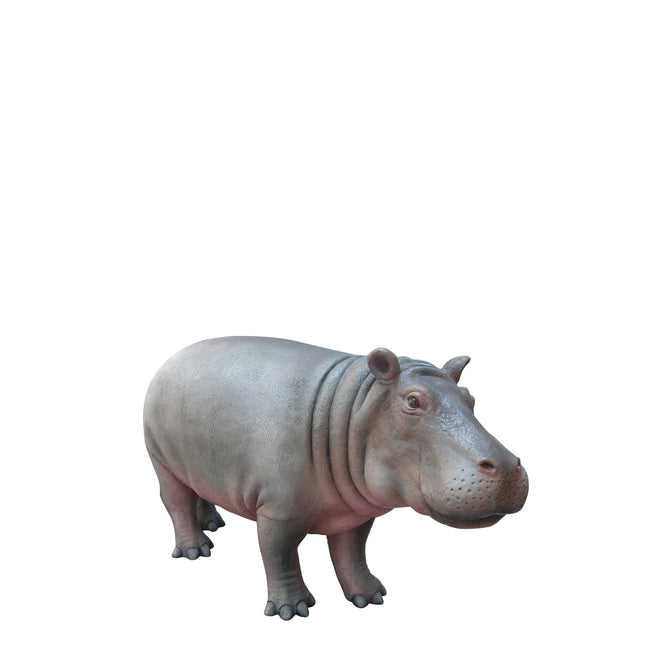 Light Baby Hippo Life Size Statue