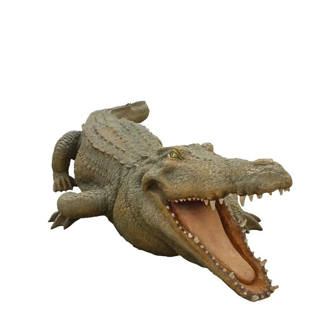 Large Crocodile Mouth Open Life Size Statue LM Treasures - PT