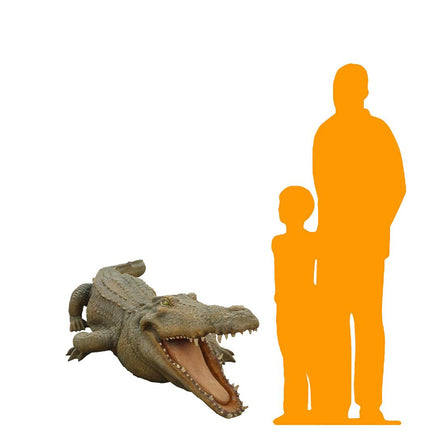 Large Crocodile Mouth Open Life Size Statue - LM Treasures 