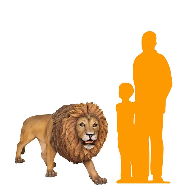 Lion Walking Life Size Statue LM Treasures - PT