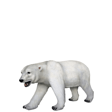 Polar Bear Walking Mouth Open Statue - LM Treasures 