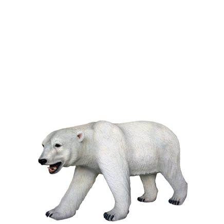Polar Bear Walking Mouth Open Statue - LM Treasures 