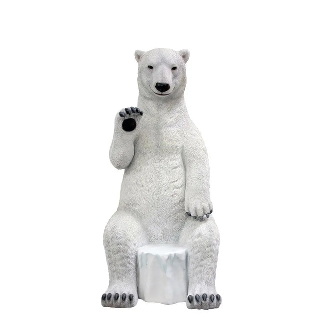 Polar Bear Chair Photo Op Statue LM Treasures - PT