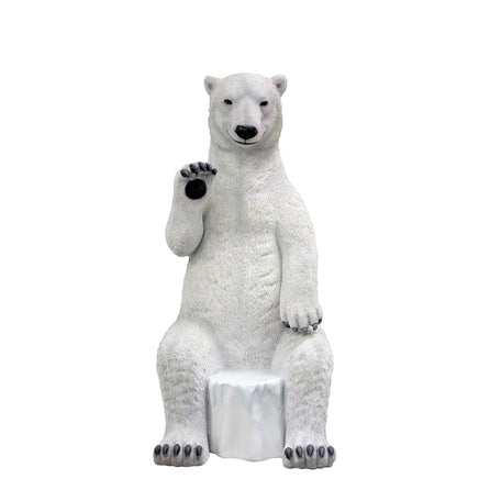 Polar Bear Chair Photo Op Statue - LM Treasures 