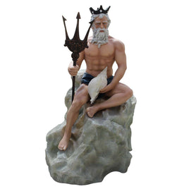 Neptune On Rock Life Size Statue - LM Treasures 