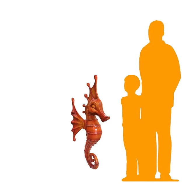 Jumbo Orange Seahorse Statue LM Treasures - PT